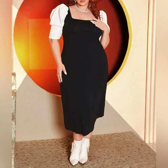 Square Neckline Puff Sleeves-True to size Plus Size 28W/30W - Picture 6 of 6